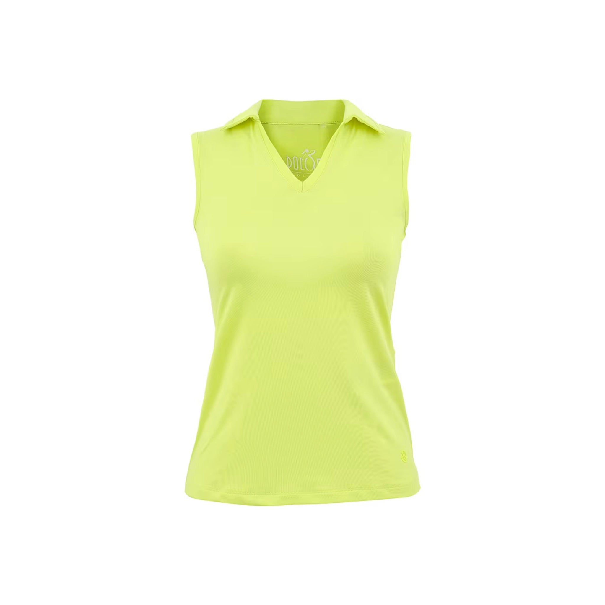Citrus Sleeveless V-Neck Collared Top