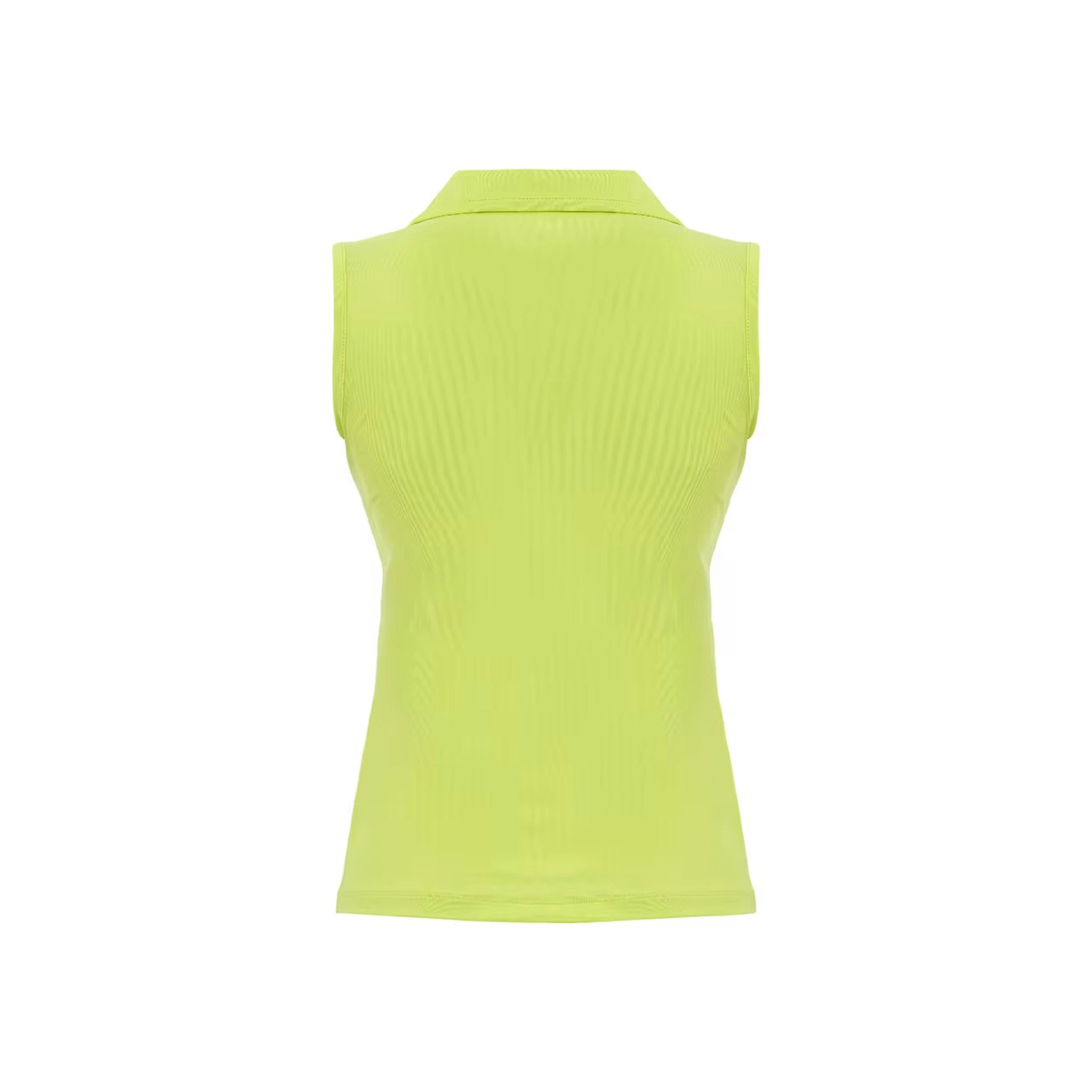 Citrus Sleeveless V-Neck Collared Top