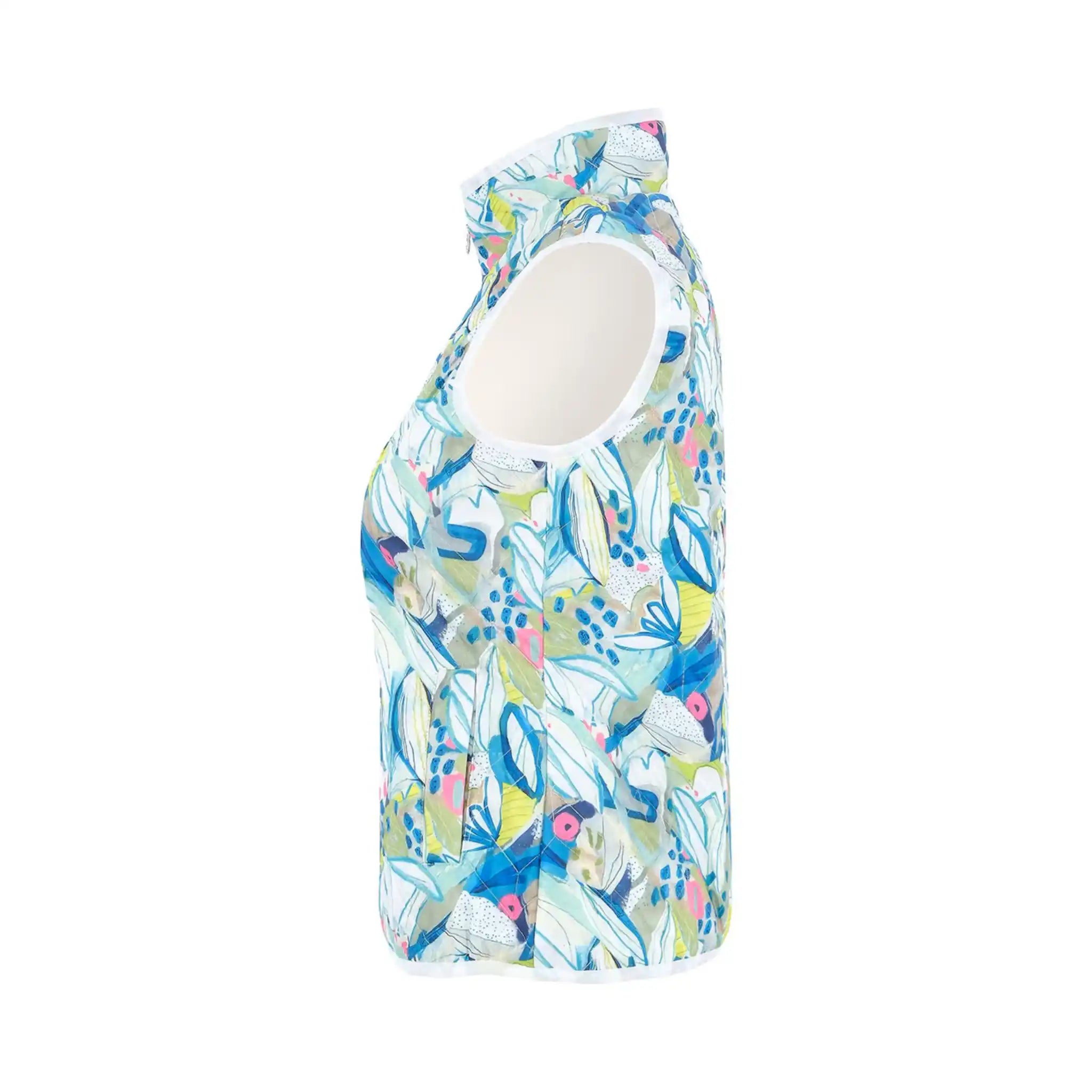 Women's Hint of Spring Gilet, Vibrant Print Padded Outerwear