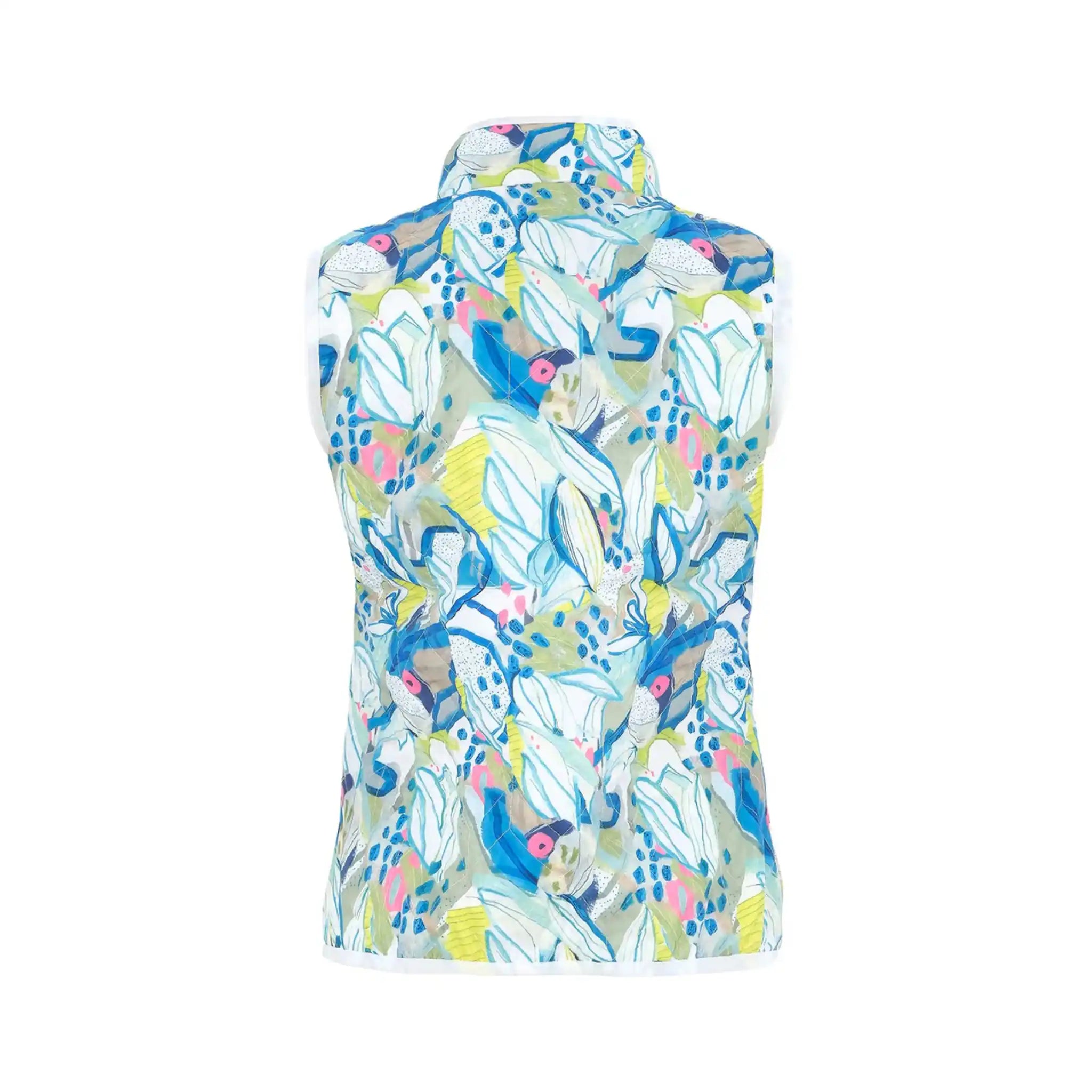 Women's Hint of Spring Gilet, Vibrant Print Padded Outerwear