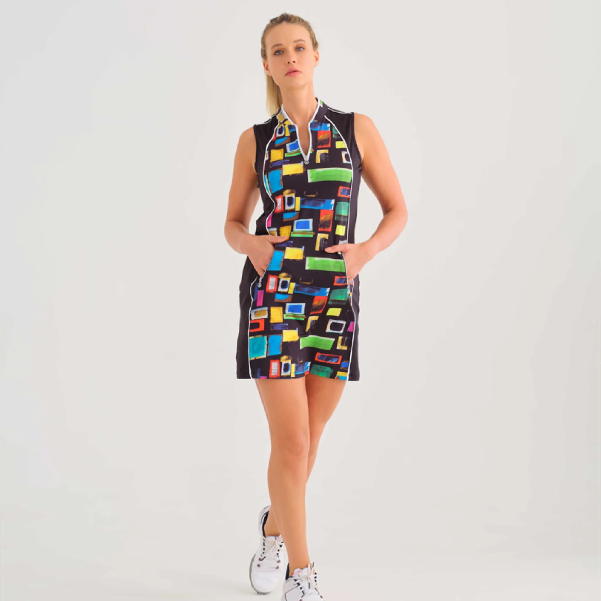 Colourful Windows Sleeveless Dress