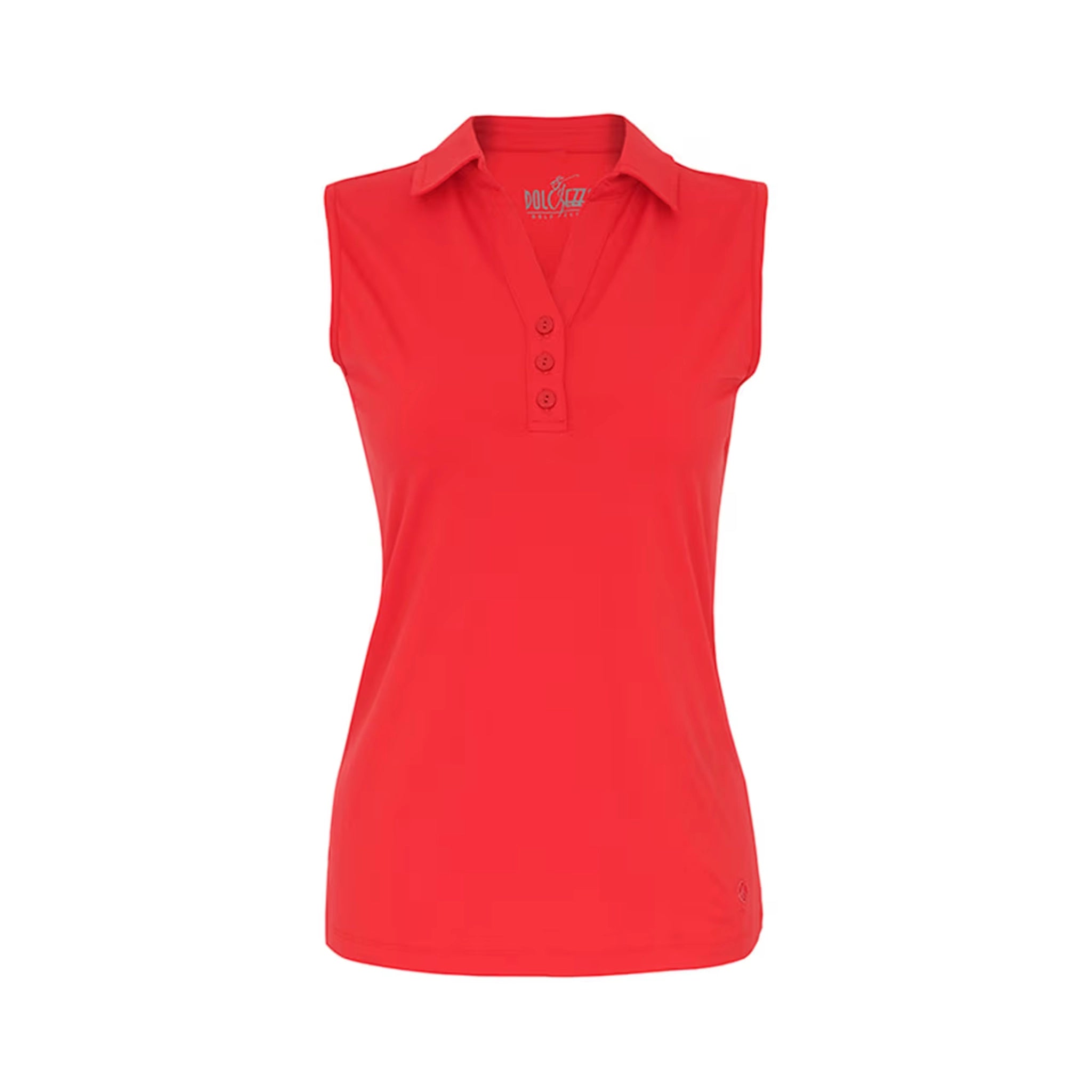 Red Sleeveless V-Neck Top