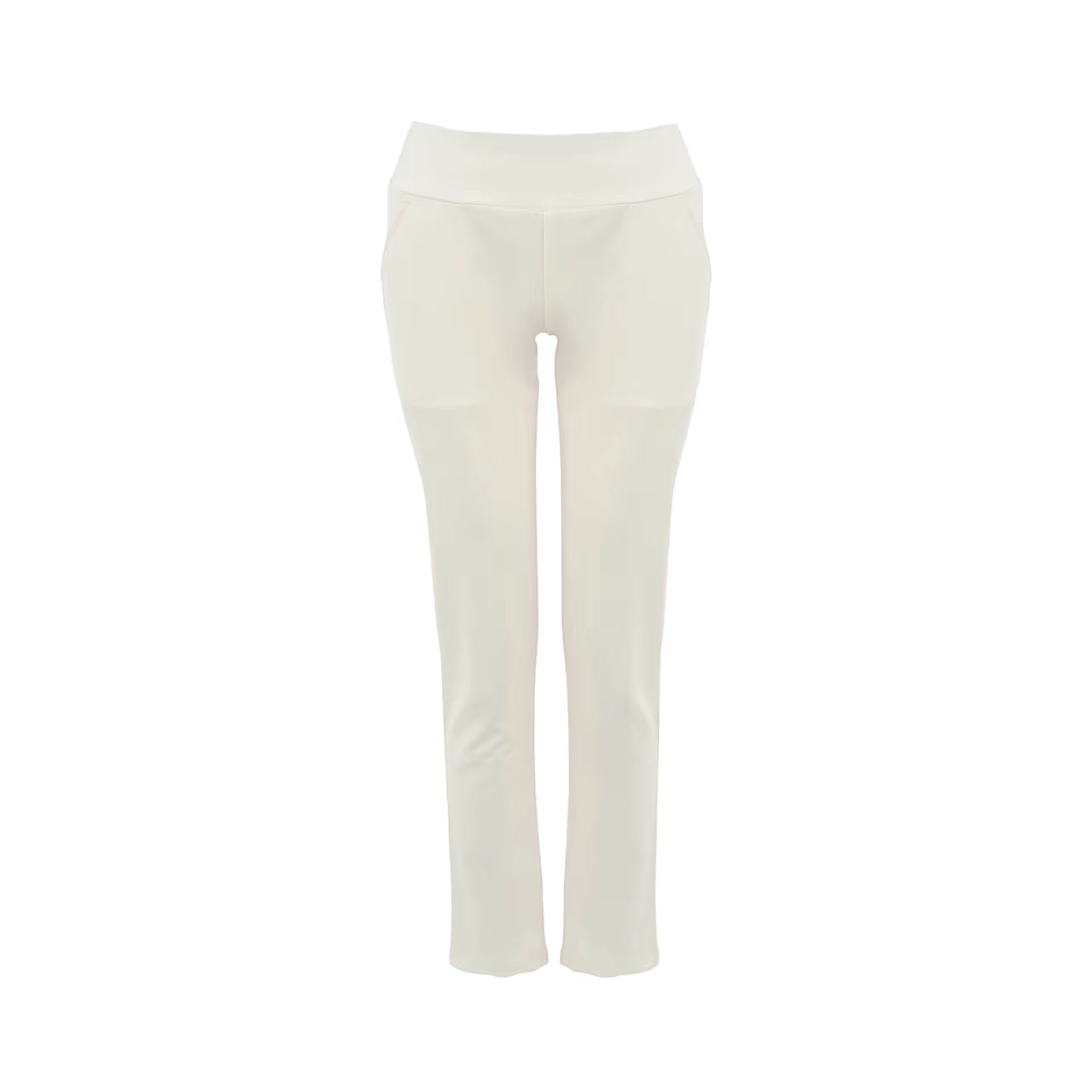 White Full Length Pull-On Trousers