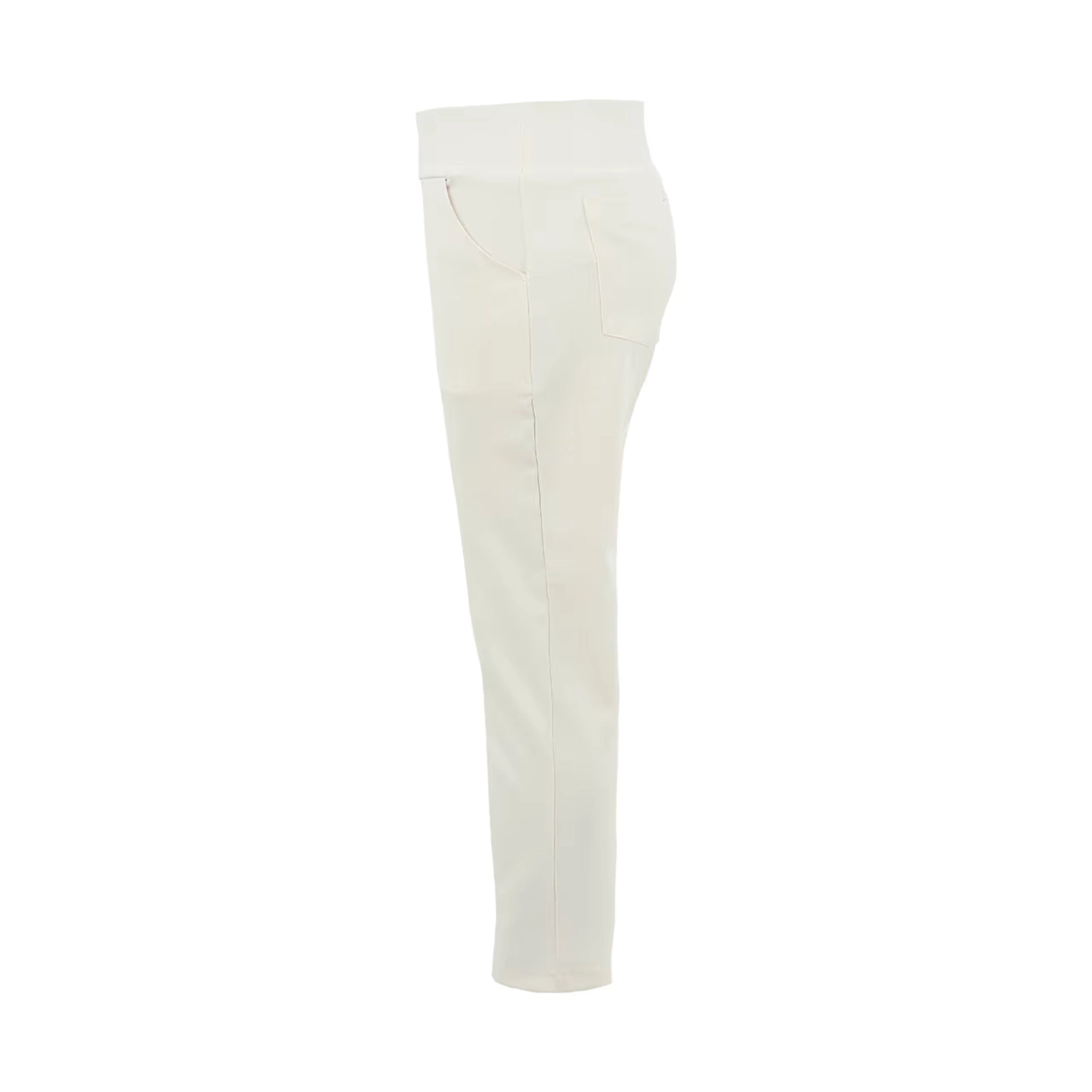 White Full Length Pull-On Trousers