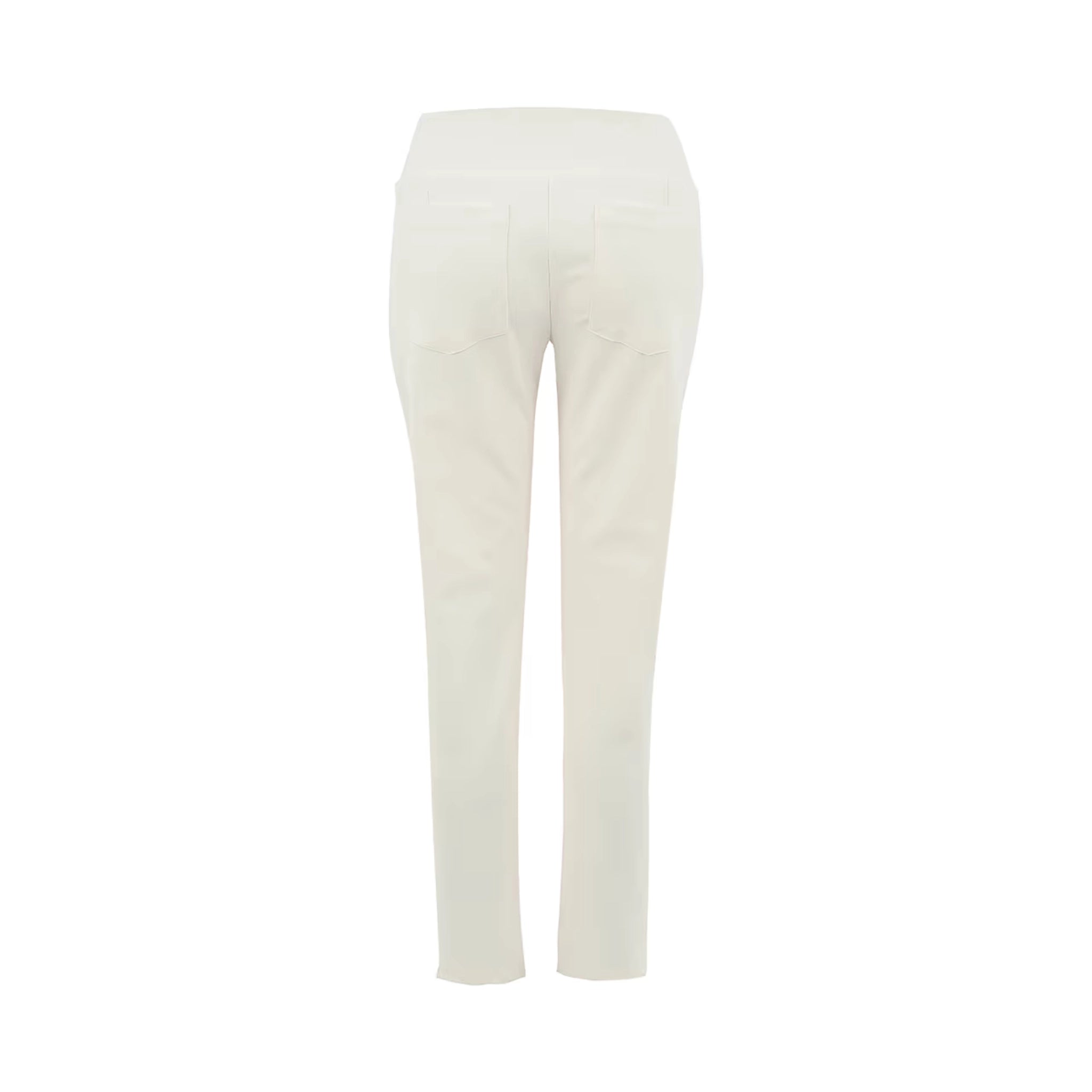 White Full Length Pull-On Trousers